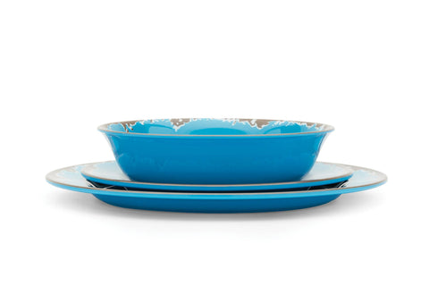 Melamine Dinnerware, Set of 12, Multicolor - Fox Run Brands