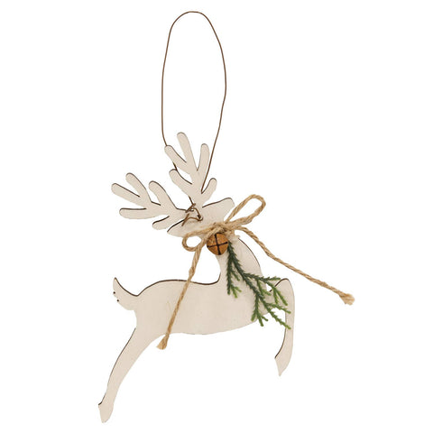 Woodland Pine & Bell Deer Ornament, 5"x5.5", Assorted - Col House Designs