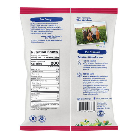 Red Sea Salt Potato Chips, 1.5 oz bag - Roots Potato Chips