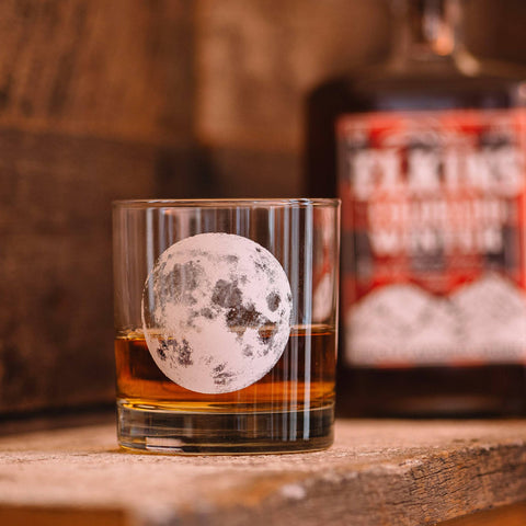 Full Moon Whiskey Glasses, 11 oz, Single - Black Lantern