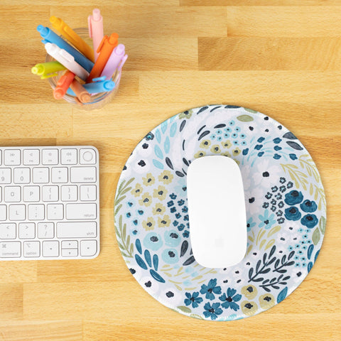 Waterfall Floral Mousepad, 8.5" diameter - Elyse Breanne Design
