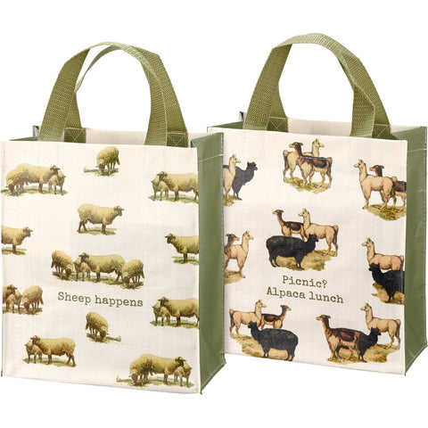 Sheep Happens Daily Tote, 8.8"x10.3"x4.8" - Primitives by Kathy