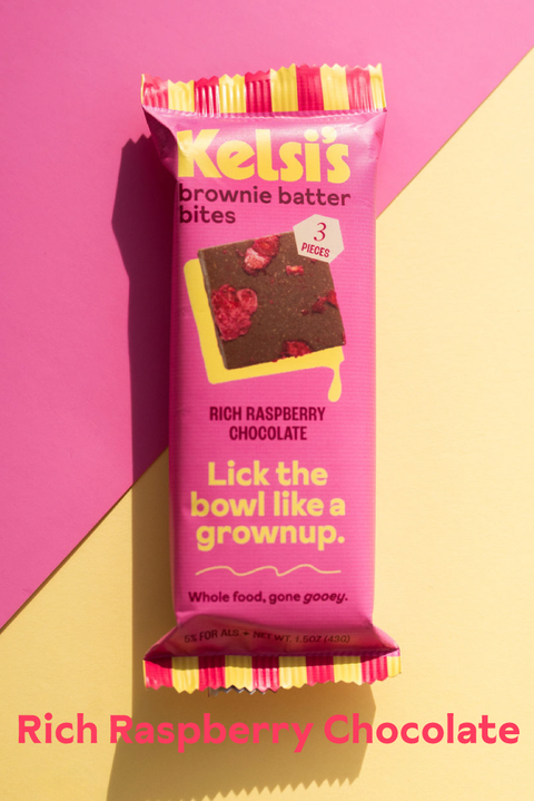 Rich Raspberry Chocolate Brownie Batter Bites, Gluten Free - Kelsi's