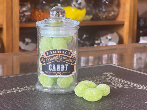 Green Apple Hard Candy in Apothecary Jar - Montana Farmacy
