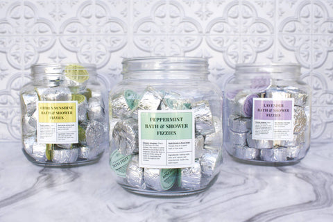Natural Bath & Shower Fizzies with Essential Oils, Mini: Deep Breath - Wild Grove Essentials