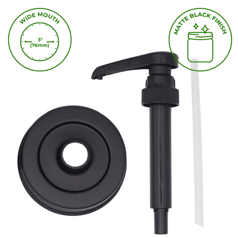 Food Grade Dispenser Pump for Mason Jars: Brushed Satin Lid - Regular mouth - Mason Jar Lifestyle