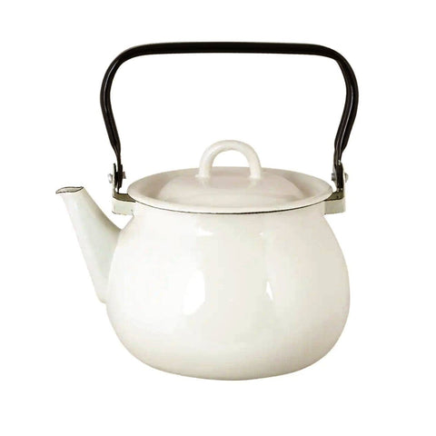 Ivory Vintage Enamel Kettle, 2.7 qt - STP