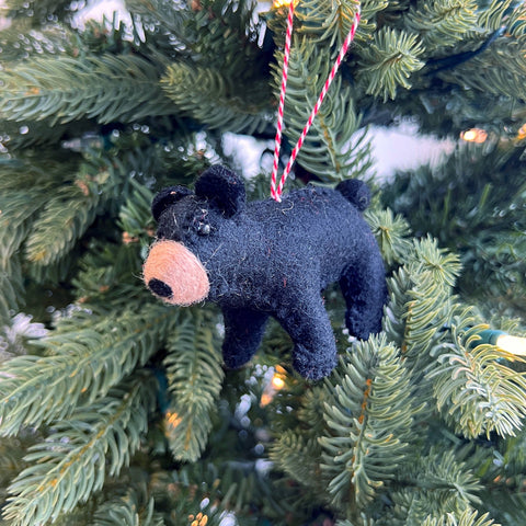 Black Bear Felt Wool Christmas Ornament - Ornaments 4 Orphans