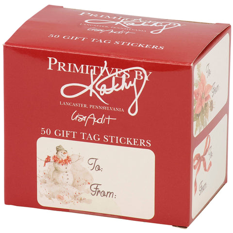 Assorted Poinsettia Gift Tags, Set of 50 - Primitives by Kathy