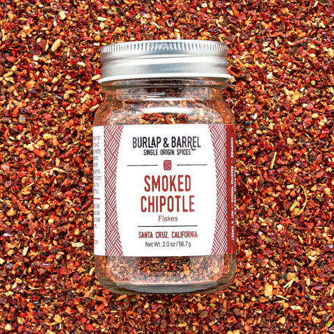 Smoked Chipotle Chili Flakes - Single Origin Spice: 2.0 oz glass jar - Burlap & Barrel