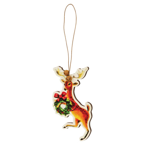 Retro Look Wooden Puppy, Kitten, & Reindeer Ornaments, Set of 4 - Col House Designs