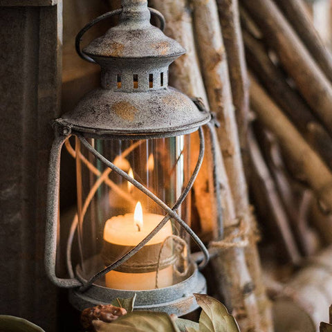 Restoration Candle Holder Backyard Décor Lantern, Style [B] - Rustic Reach