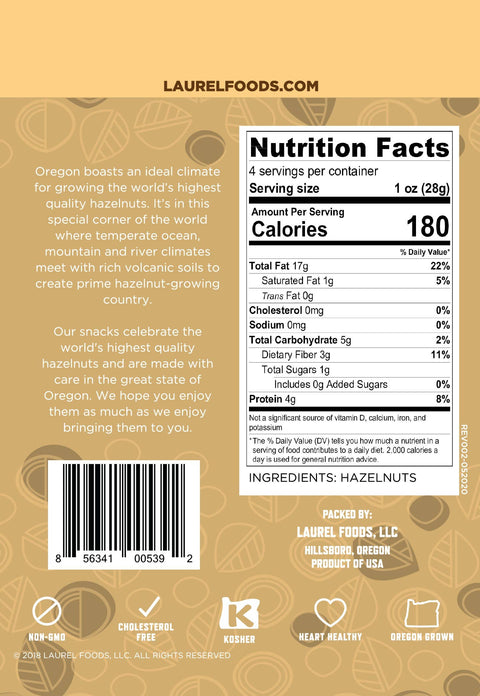 Hazelnut Kernels, Natural, 4 oz - Laurel Foods