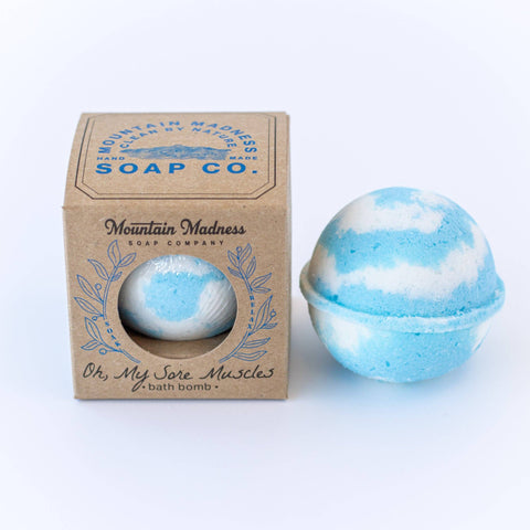 Oh, My Sore Muscles Bath Bomb - Mountain Madness Soap Co.