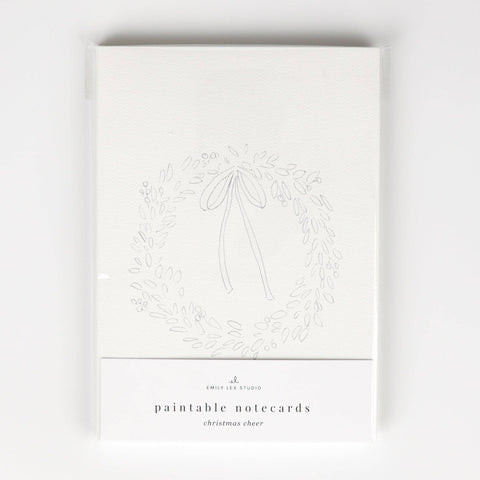 Christmas Cheer Paintable Notecards, Set of 8 - Emily Lex Studio