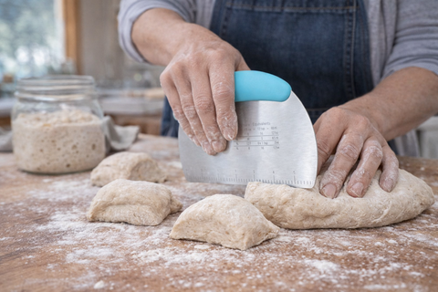 Stainless Steel Dough Scraper | Bench Scraper for Baking: Blue - My Rustic Roots