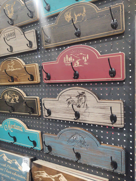 Coat Rack: Mountain Elk Scene - Knotty Pine Woodworks