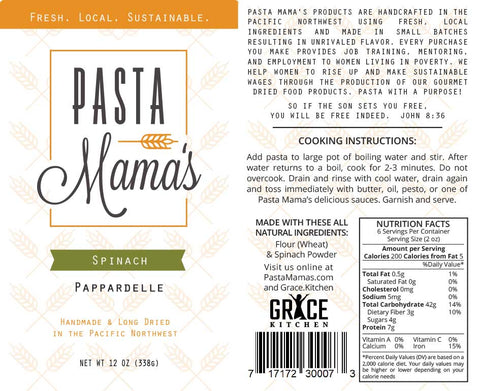 Spinach Pappardelle by Pasta Mama's - Grace Kitchen