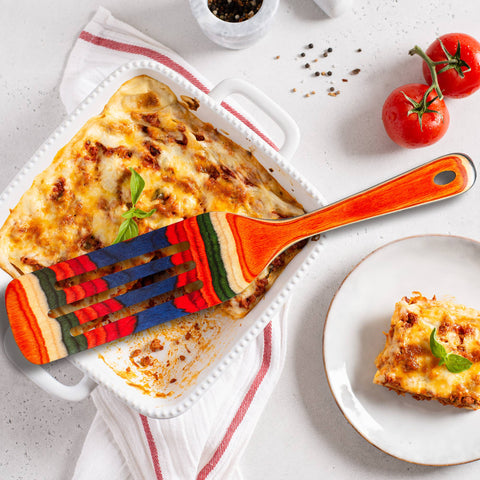 Baltique® Marrakesh Colorful Wooden Slotted Spurtle, 13" - Totally Bamboo