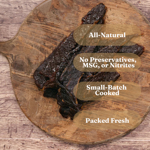 Teriyaki Brisket Jerky, All-Natural, 4oz - Mahogany Smoked Meats