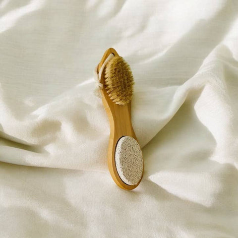 Bamboo Pedicure Brush & Exfoliating Foot Pedicure Tool, 7.5"x2" - Bamboo Switch