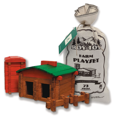Farm Playset with Canvas Bag, 73 pieces - Roy Toy