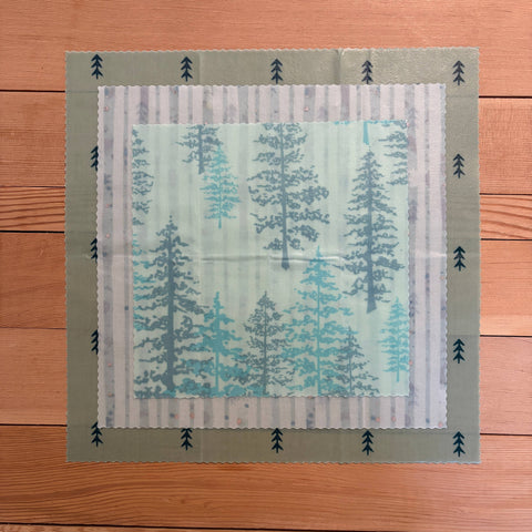 Beeswax Wraps, Plant More Trees, Starter Set of 3, 8"x8", 10"x10", 12"x12" - Shor
