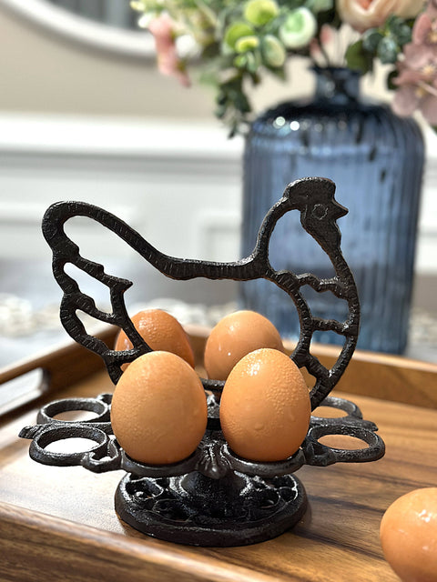 Cast Iron Egg Holder, 4.75"x7.25"x6.25" - Vagabond Vintage