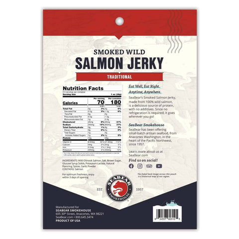 Smoked King Salmon Jerky, 2.5oz - SeaBear Smokehouse