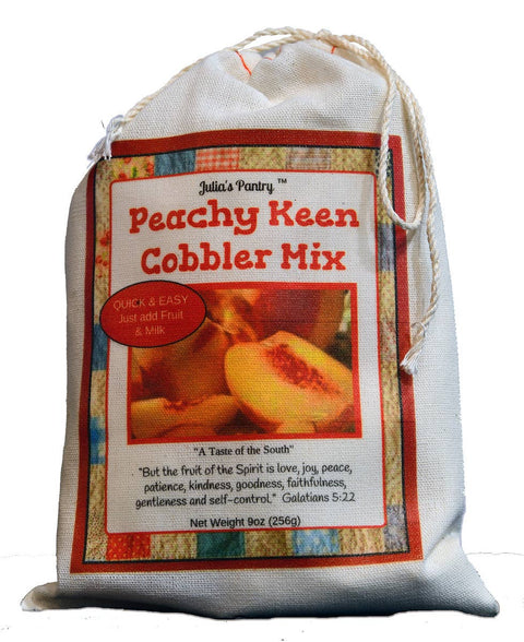 Peachy Keen Cobbler Mix, 9 oz Cloth Bag - Julia's Southern Foods, LLC