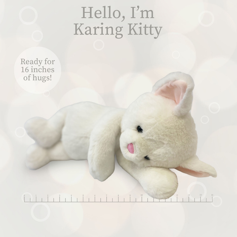 Karing Kitty White Lushee Plush, 16" - Beverly Hills Teddy Bear Company