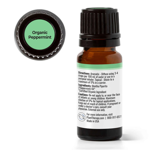 Organic Peppermint Essential Oil, 10 ml - Plant Therapy