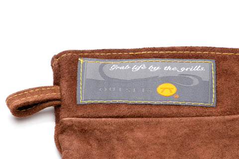 Outset Brown Leather Grill Mitt, 8.5” x 15” - Fox Run Brands
