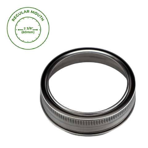 5-Pack Regular Mouth Bands/Rings for Mason Jars, Rust Proof Stainless Steel - Mason Jar Lifestyle