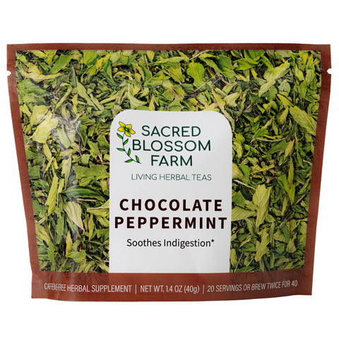 Chocolate Peppermint Herbal Tea, 1.4 oz - Sacred Blossom Farm