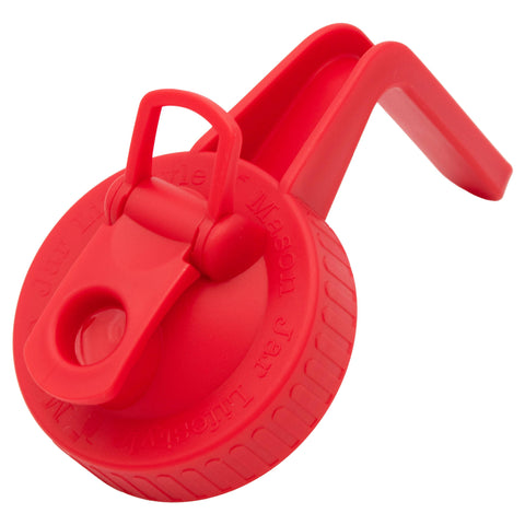 Wide Mouth Pour & Store Pitcher Lid with Handle: Cherry Red - Mason Jar Lifestyle