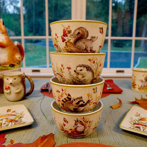 Woodland Critters Fall Canape Plate 6 in Assorted - Certified International