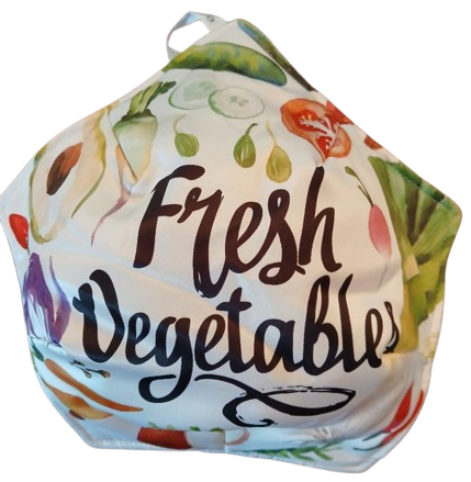 Food Themed Bowl Cozy, 9"x3.5", 2-Sided: Ramen front, Vegetables back - Kit Carson Accessories