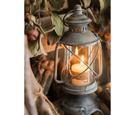Restoration Candle Holder Backyard Décor Lantern, Style [B] - Rustic Reach