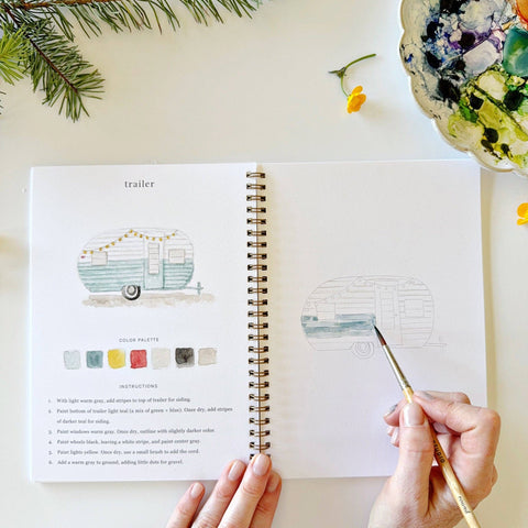 Camping Watercolor Workbook - Emily Lex Studio