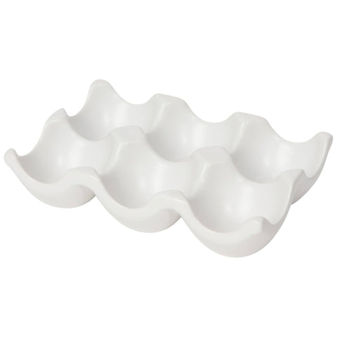 Matte White Ceramic Egg Crate, holds 6 eggs - Now Designs by Danica