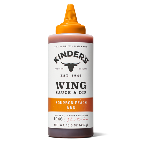 Bourbon Peach BBQ Wing Sauce, 15.5 oz - Kinder's Sauces & Seasonings