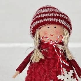 Felt Doll in Red Wool Outfit - Holiday Depot Inc.