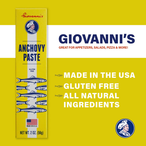 Anchovy Paste, 2 oz Tube, made in USA - Giovanni's