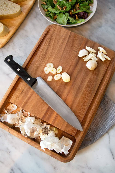 Ironwood Big Catch Cutting Board, Acacia, 10.5"x 15"x 1.25" - Fox Run Brands