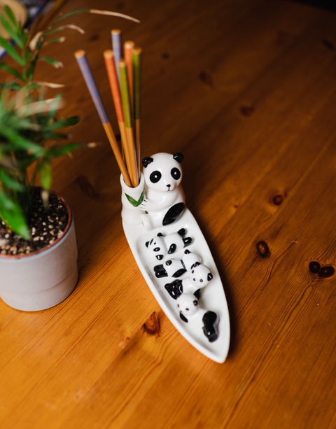 Porcelain Chopstick Holder and Serving Plate - Bamboo Switch