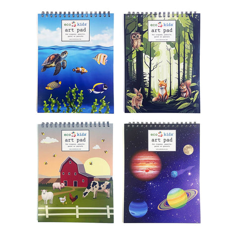 Themed Art Pads, 8.5x11 in, 50 Pages, Spiral Bound - elseware unplug / eco-kids