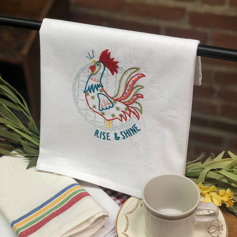 Aunt Martha's® Dirty Laundry Tea Towel - Rooster - Colonial Patterns, Inc.