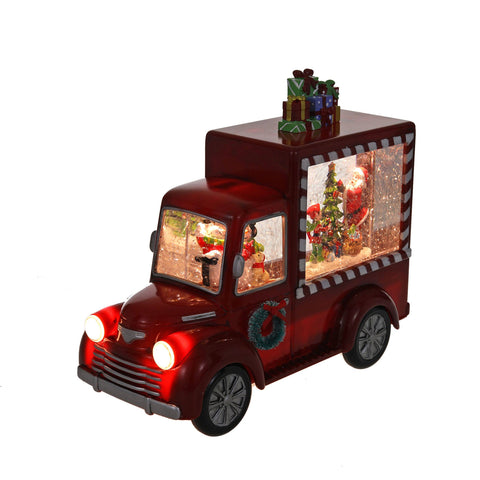 Christmas Red Gift Truck Snow Globe Lantern - SINT