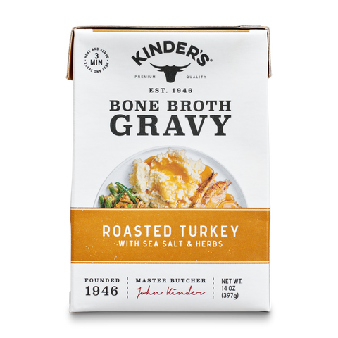 Roasted Turkey Bone Broth Gravy (Liquid), 14 oz - Kinder's Sauces & Seasonings